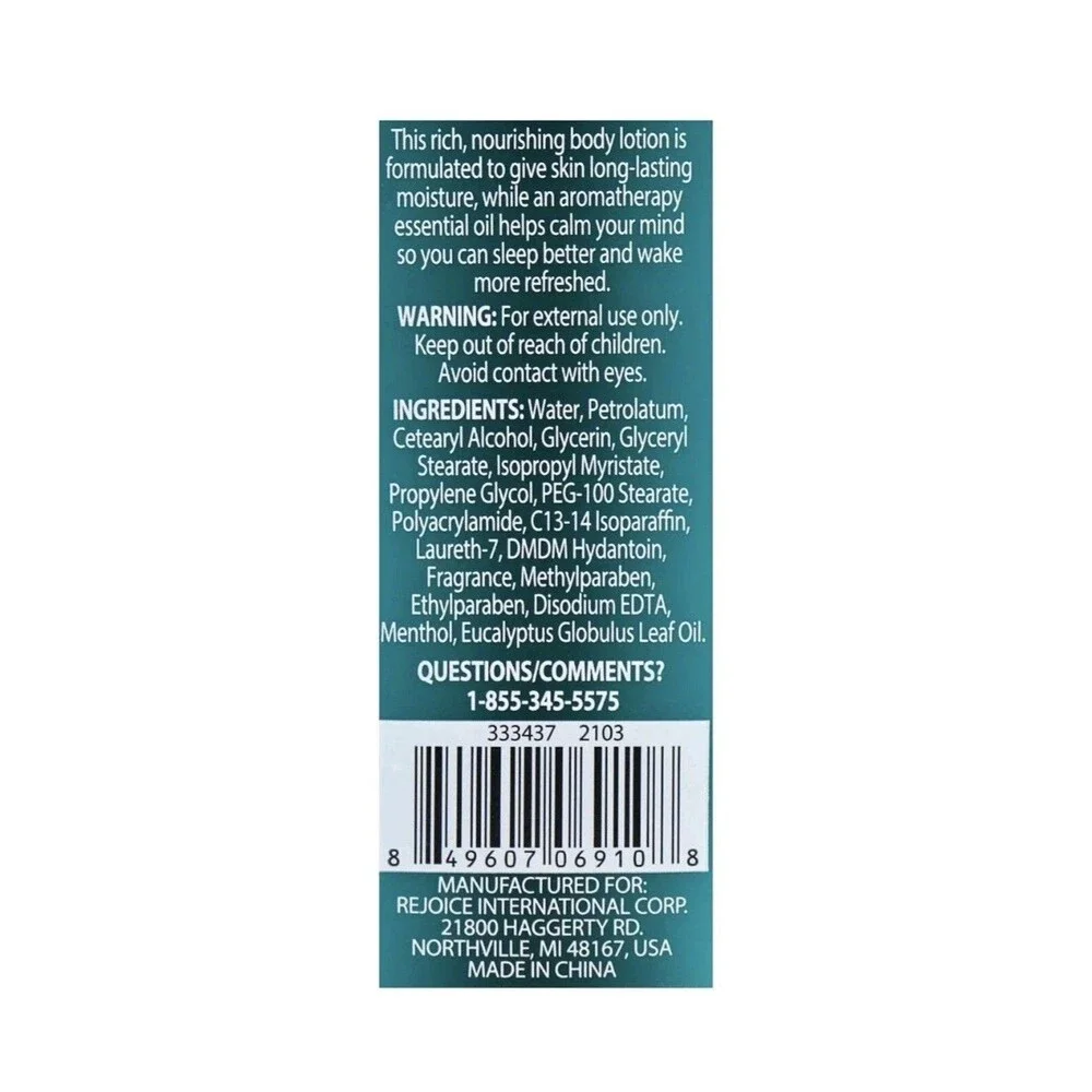 Spa Luxury Relax Aromatherapy Mint Eucalyptus Body Lotion, 10-oz